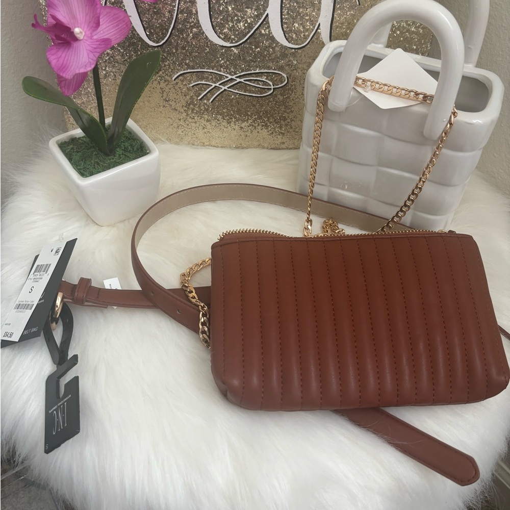 Brown Quilted Crossbody Bag